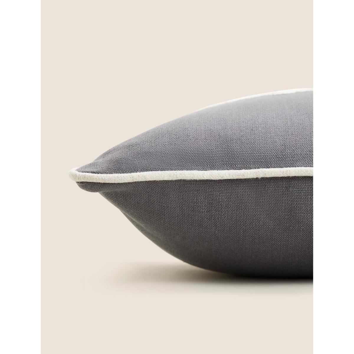 M&S Cotton Home Slogan Small Bolster Cushion - Grey, Grey – image 2