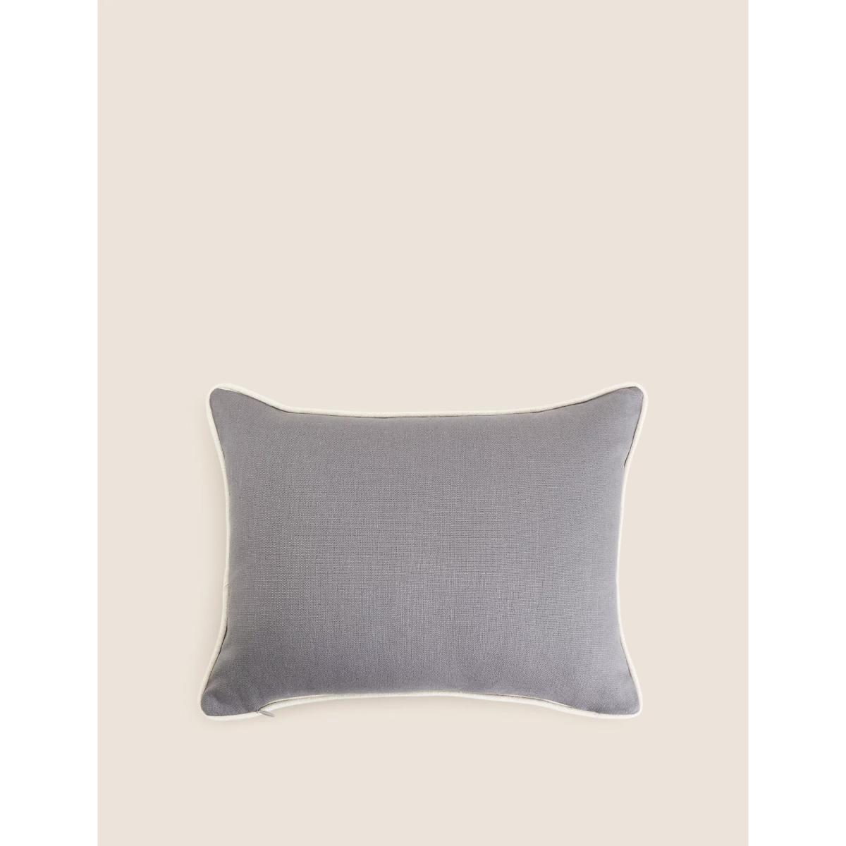 M&S Cotton Home Slogan Small Bolster Cushion - Grey, Grey – image 5