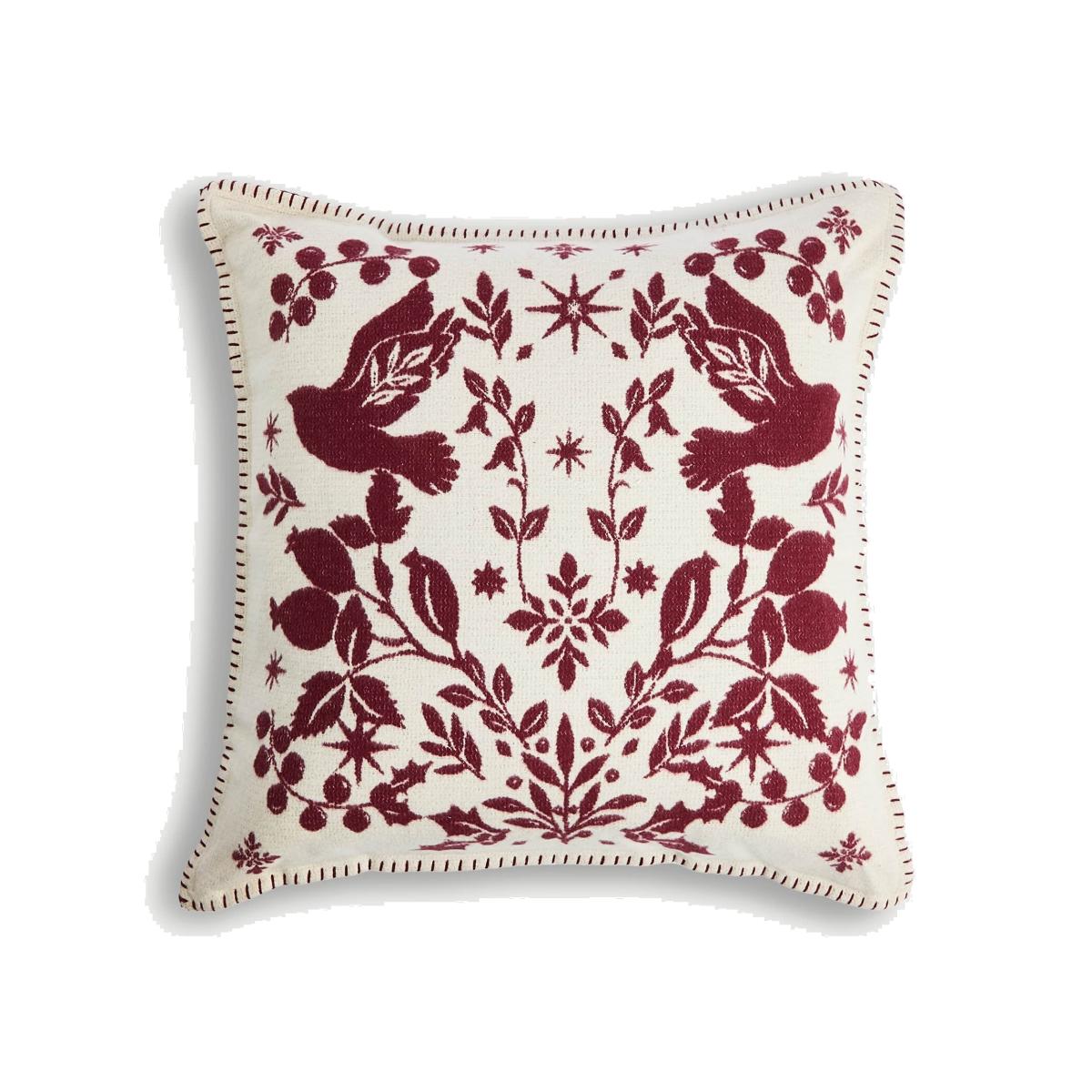 M&S Pure Cotton Bird Jacquard Cushion - Cream Mix, Cream Mix – image 1