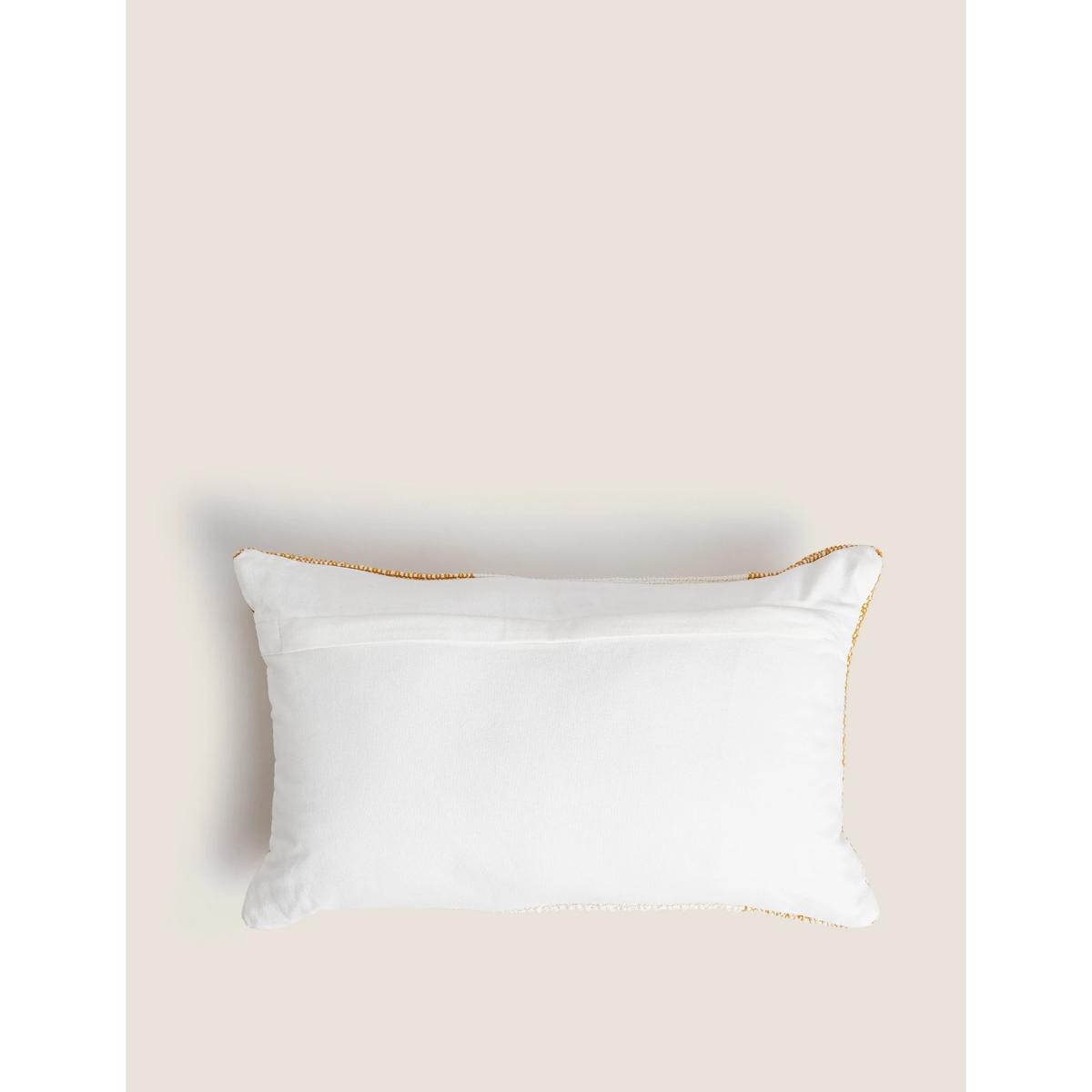 M&S Pure Cotton Textured Bolster Cushion - Ochre, Ochre – image 3