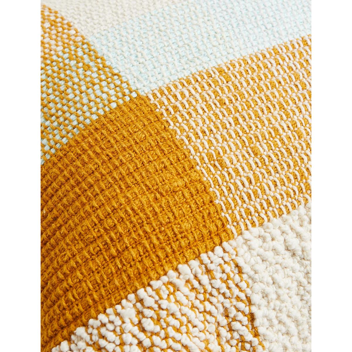 M&S Pure Cotton Textured Bolster Cushion - Ochre, Ochre – image 4