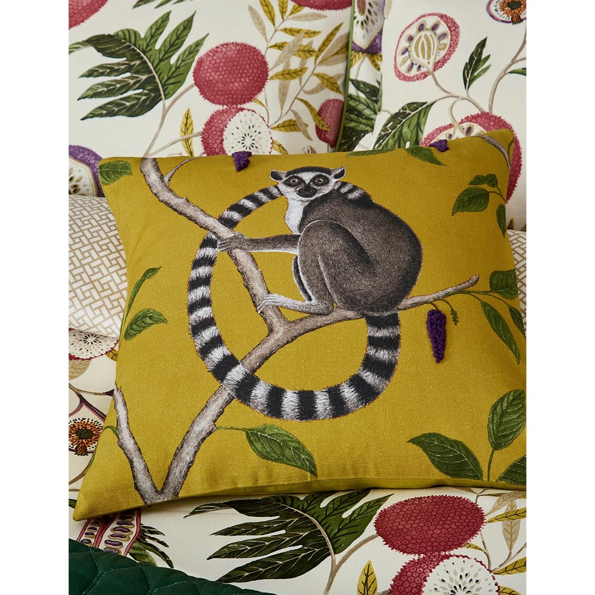 M&S Sanderson Pure Cotton Jackfruit Embroidered Cushion - Green Mix, Green Mix – image 2