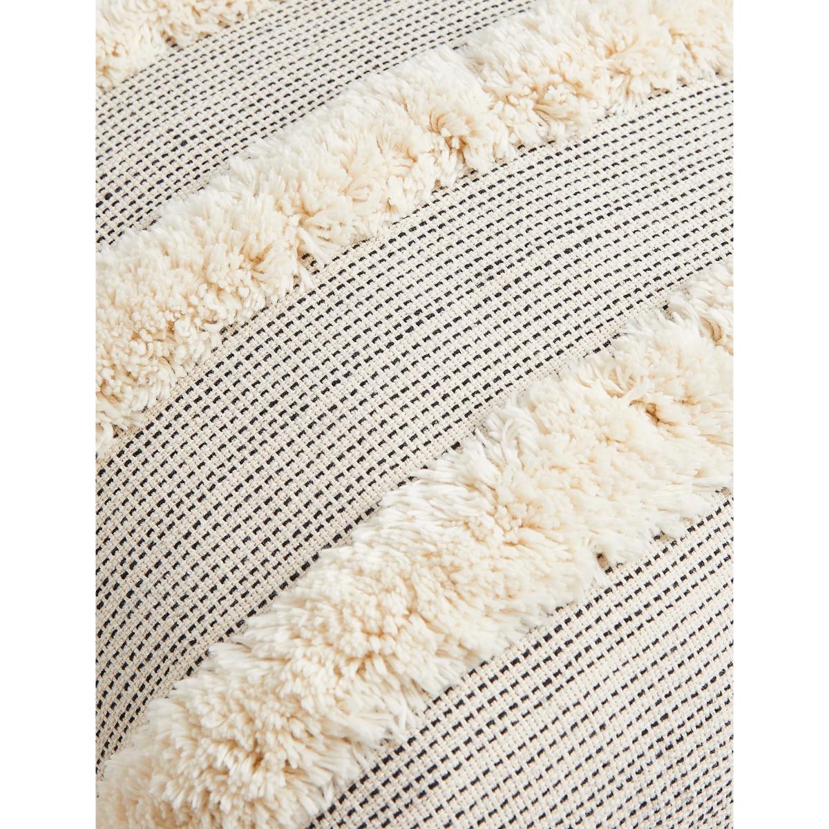 M&S Pure Cotton Tufted Tassel Stripe Cushion - Natural Mix, Natural Mix – image 4