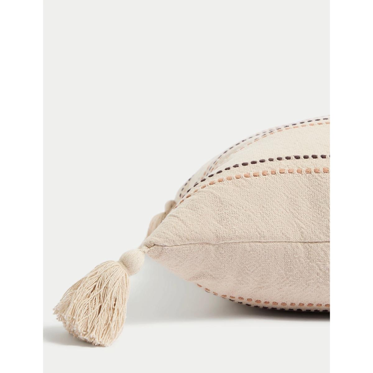 M&S Pure Cotton Textured Outdoor Cushion - Natural Mix, Natural Mix – image 2