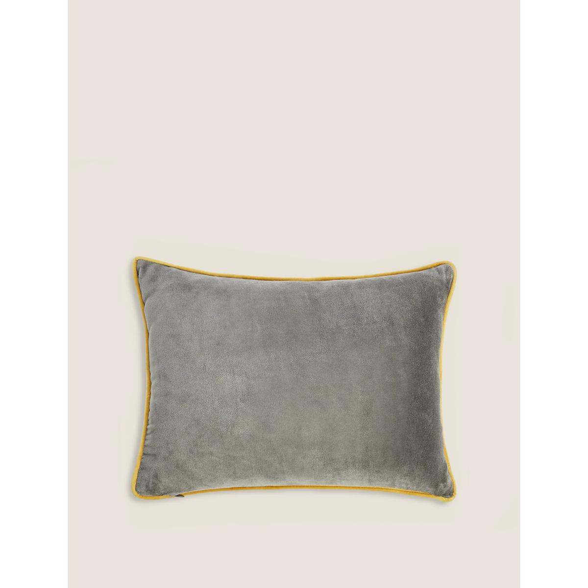 M&S Pure Cotton Velvet Bee Bolster Cushion - Natural, Natural,Mustard,Grey Mix – image 3