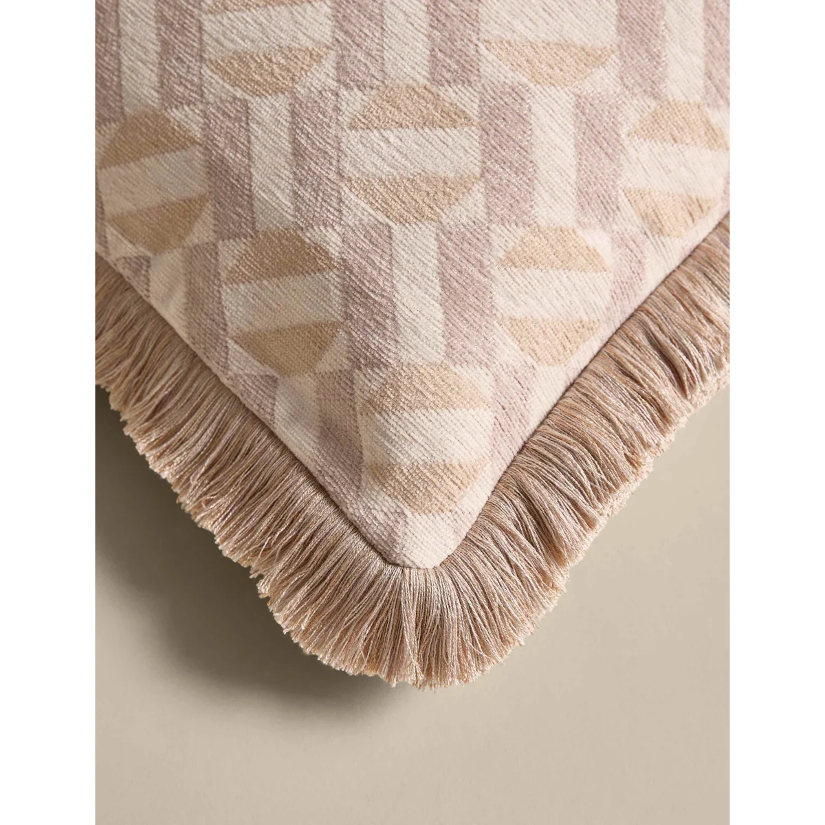 M&S Chenille Geometric Tile Cushion Biscuit – image 3
