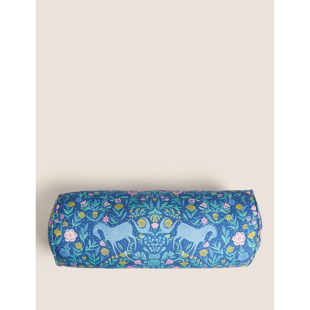 M&S Horse Print Bolster Cushion - Blue Mix, Blue Mix – image 2