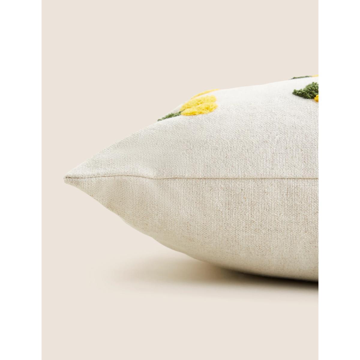 M&S Pure Cotton Lemon Tufted Cushion - Grey Mix, Grey Mix – image 2