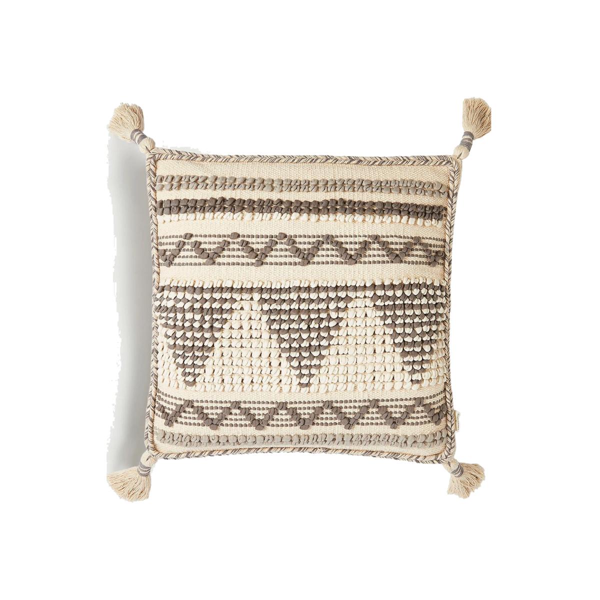 M&S X Fired Earth Jaipur Amar Pure Cotton Textured Cushion - Natural Mix, Natural Mix – image 1