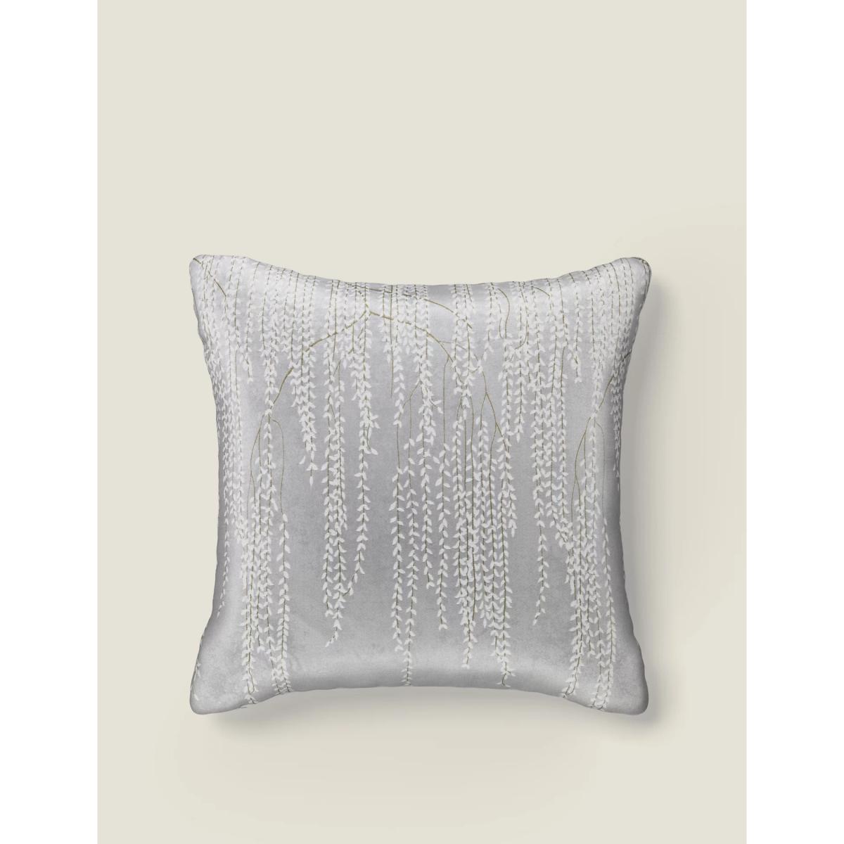 M&S Floral Print Jacquard Cushion - Silver, Silver – image 4