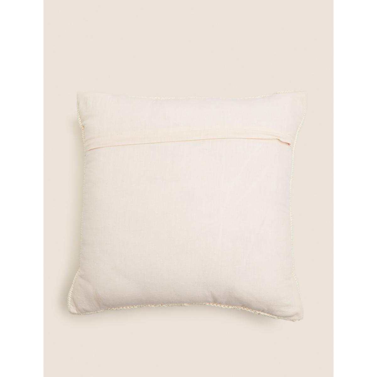 M&S Pure Cotton Cable Knit Cushion - Cream, Cream – image 3