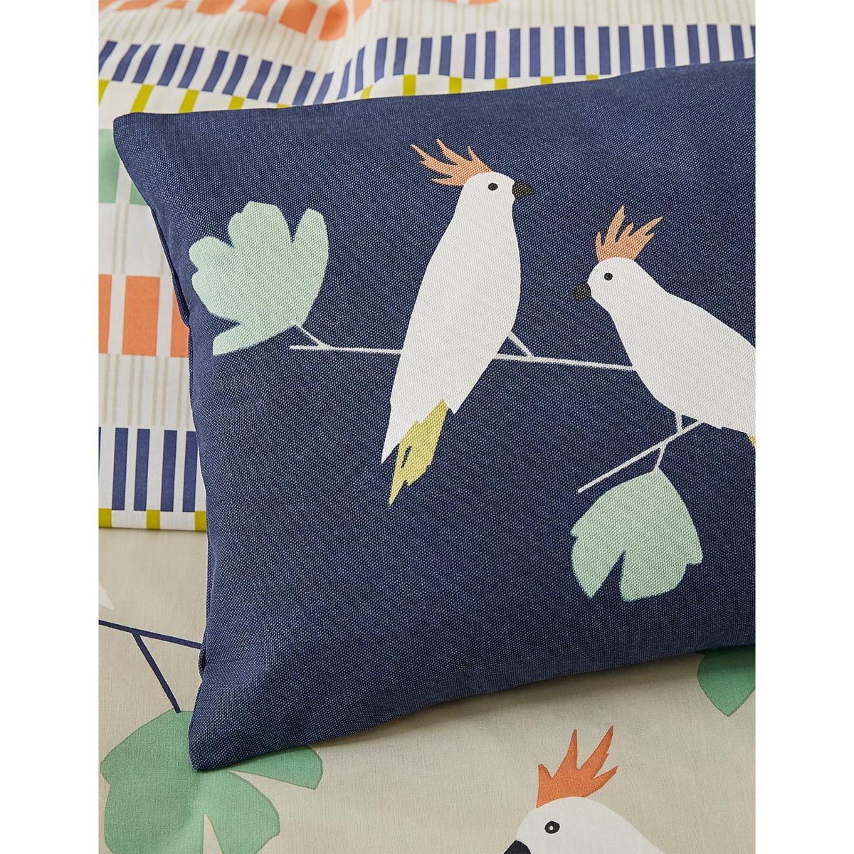 M&S Scion Pure Cotton Lovebirds Bolster Cushion - Medium Cream, Medium Cream – image 3