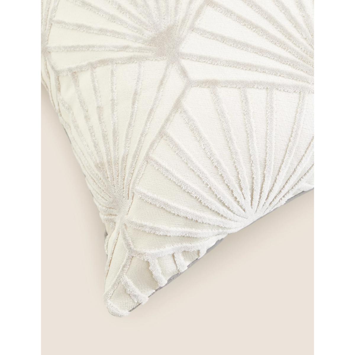M&S Cut Velvet Art Deco Cushion - Silver Grey, Silver Grey – image 4