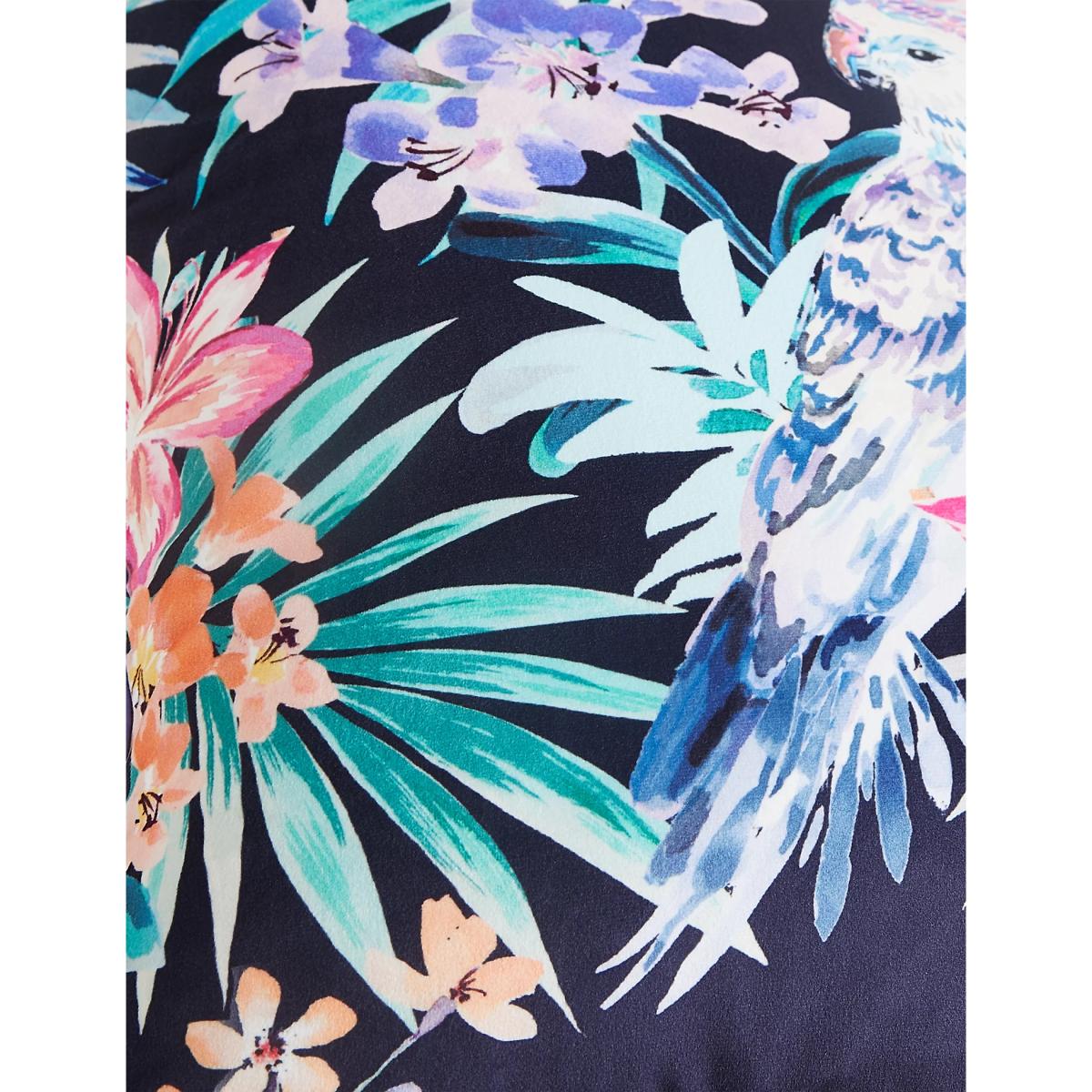 M&S  Velvet Tropical Print Cushion - Navy Mix, Navy Mix – image 5