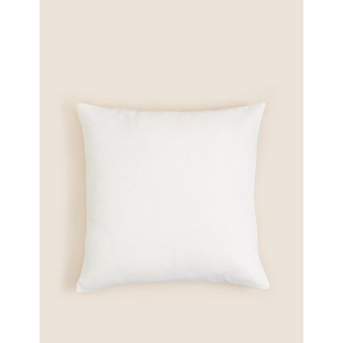 M&S Pure Cotton Christmas Tree Applique Cushion - Ivory, Ivory – image 2