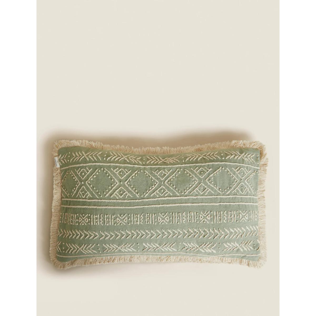 M&S X Fired Earth Acapulco Mendoza Bolster Cushion - Weald Green, Weald Green – image 2