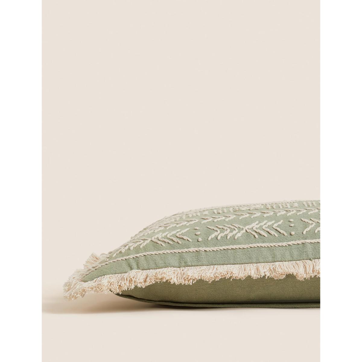 M&S X Fired Earth Acapulco Mendoza Bolster Cushion - Weald Green, Weald Green – image 3