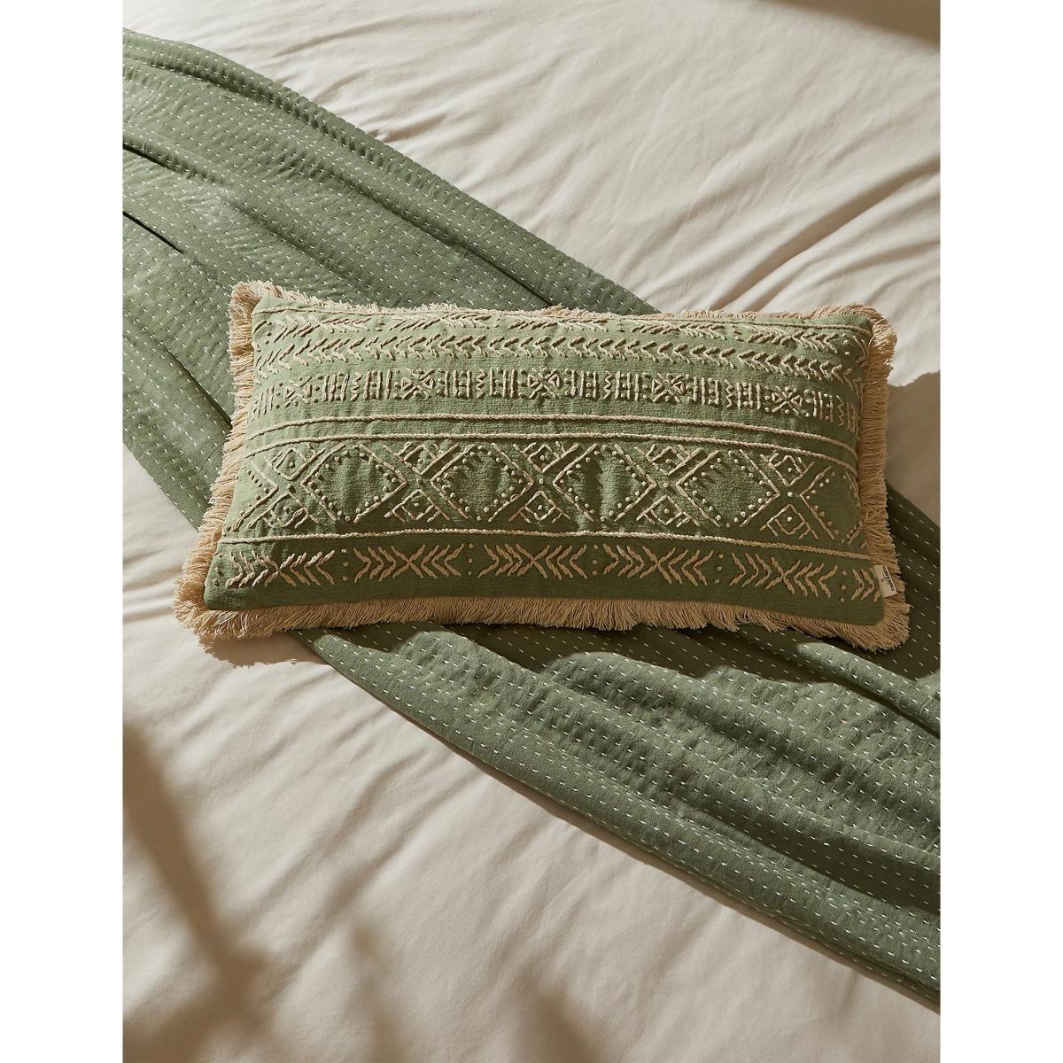 M&S X Fired Earth Acapulco Mendoza Bolster Cushion - Weald Green, Weald Green – image 4