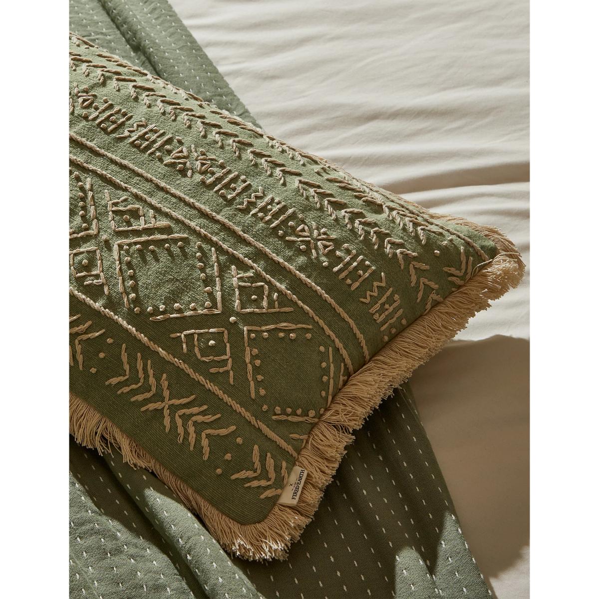 M&S X Fired Earth Acapulco Mendoza Bolster Cushion - Weald Green, Weald Green – image 5