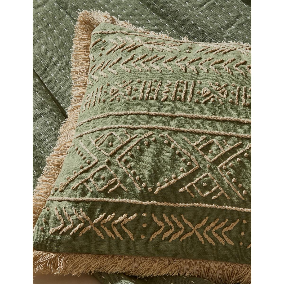 M&S X Fired Earth Acapulco Mendoza Bolster Cushion - Weald Green, Weald Green – image 6