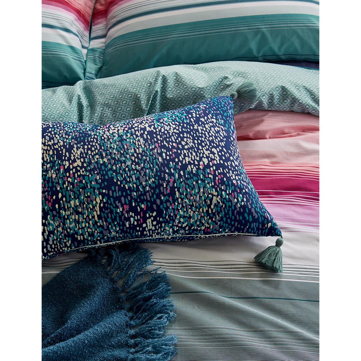 M&S Joules Pure Cotton Cotswold Rain Bolster Cushion - Multi Blues, Multi Blues – image 2