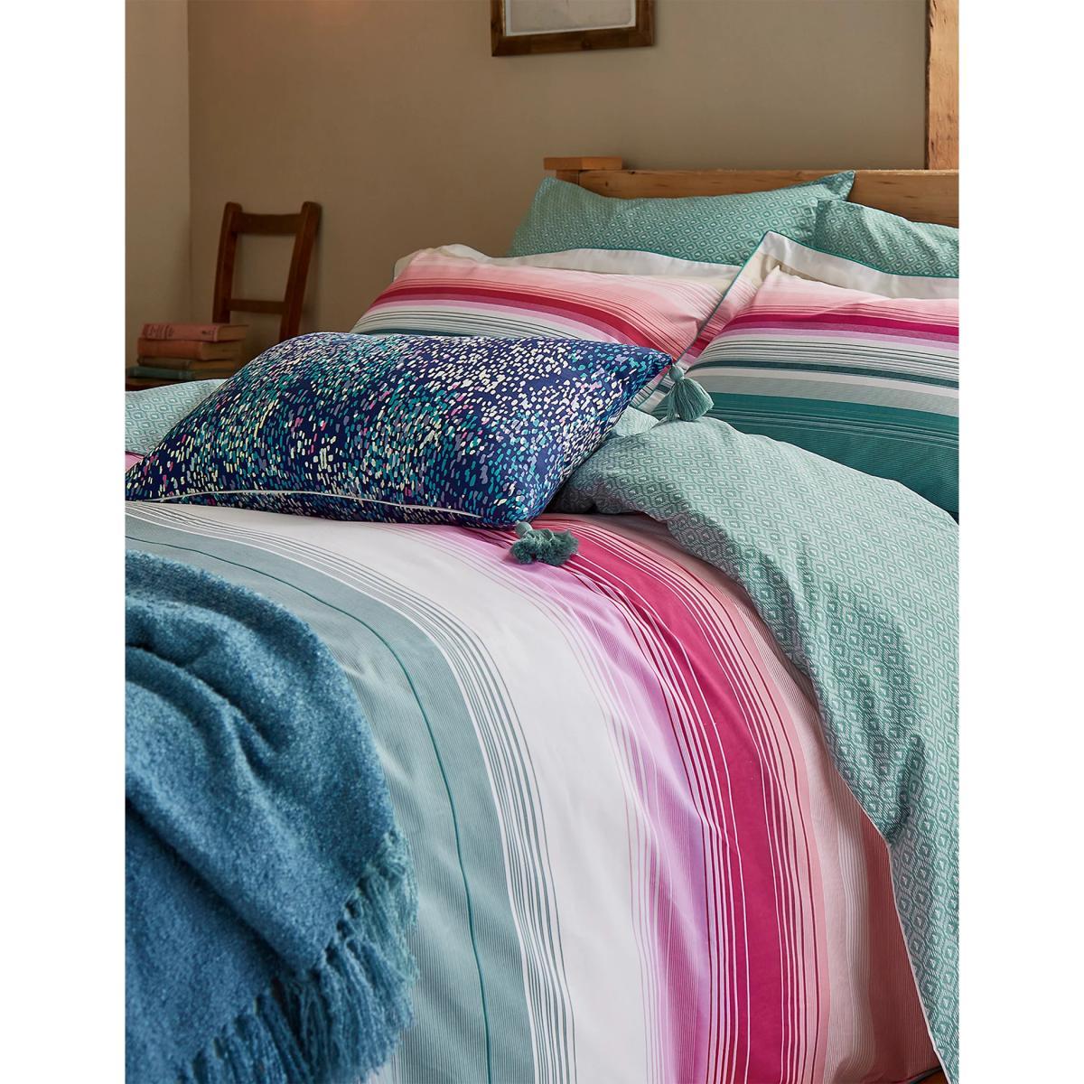 M&S Joules Pure Cotton Cotswold Rain Bolster Cushion - Multi Blues, Multi Blues – image 4