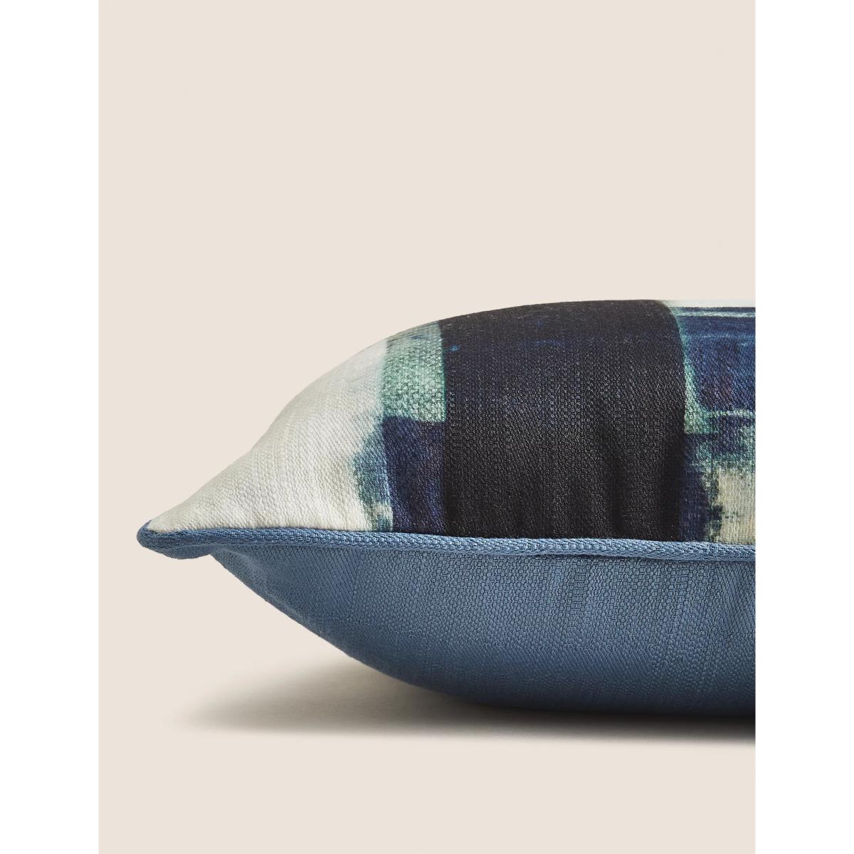 M&S Printed Jacquard Cushion - Blue Mix, Blue Mix – image 2
