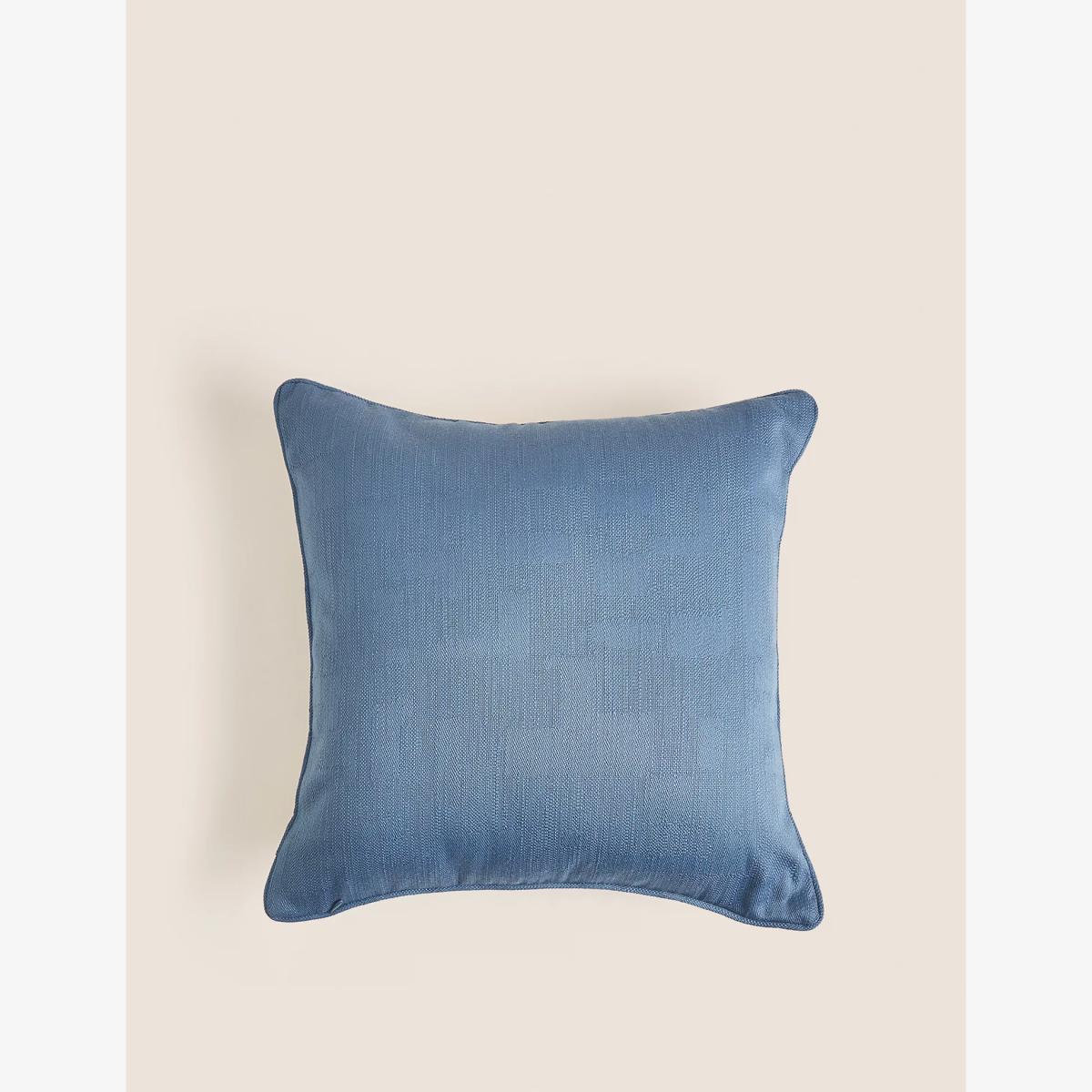 M&S Printed Jacquard Cushion - Blue Mix, Blue Mix – image 1