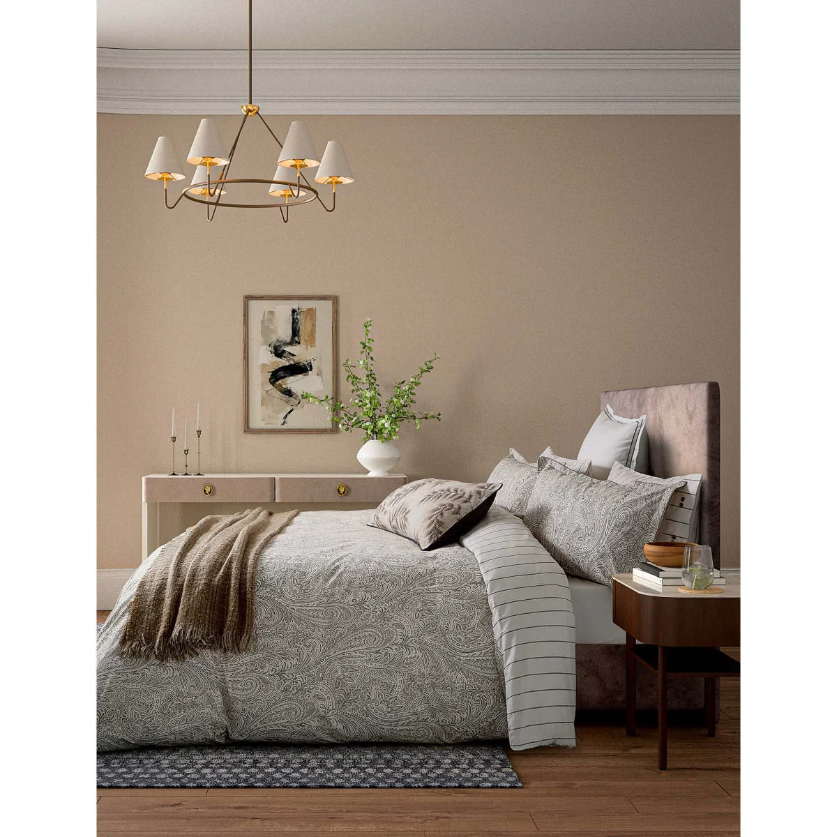 Bedeck of Belfast Pure Cotton Patterned Cushion Charcoal Mix – image 3