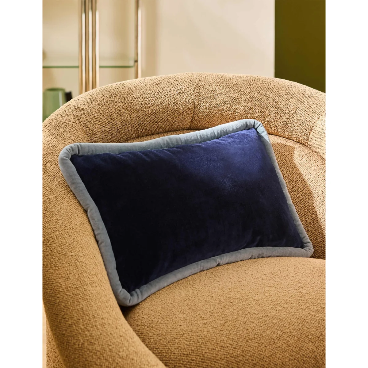 MADE Velvet Huxley Cushion Grey Mix – image 4