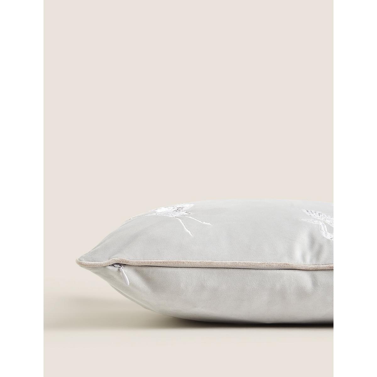 M&S Crane Embroidered Bolster Cushion - Navy, Navy,Blush,Light Grey – image 2