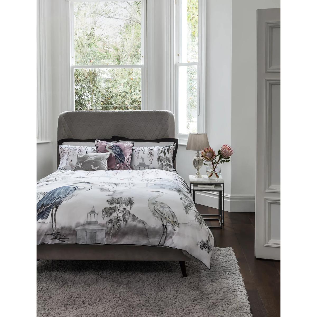 M&S Crane Embroidered Bolster Cushion - Navy, Navy,Blush,Light Grey – image 7