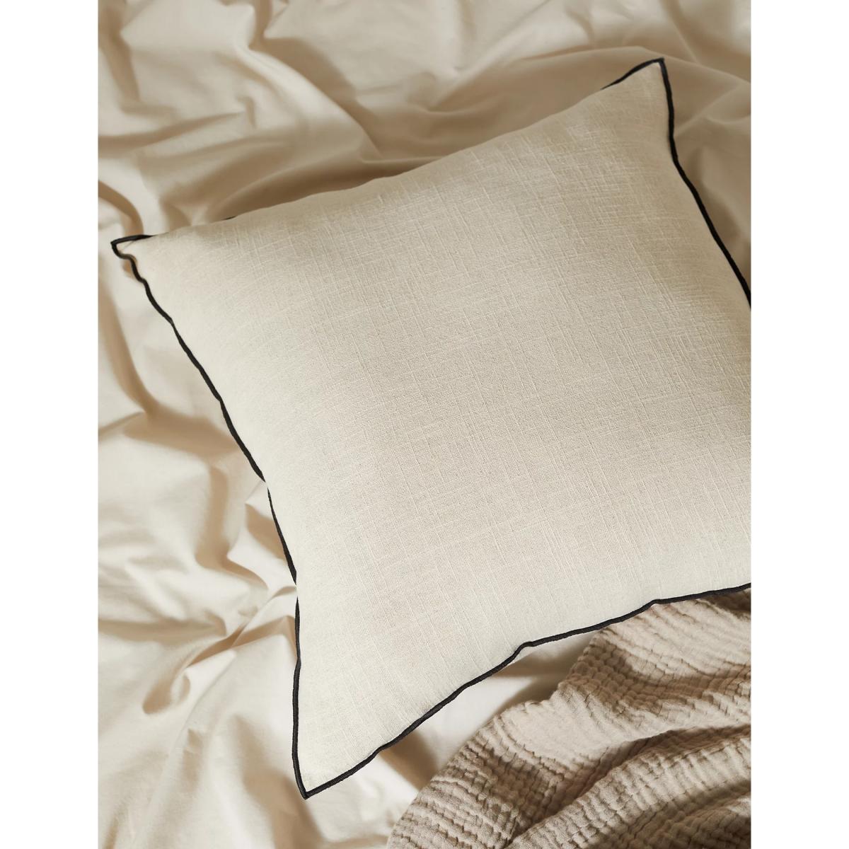 M&S X Fired Earth Paris Collection Linen Blend Cushion - Charcoal, Charcoal,Storm – image 2