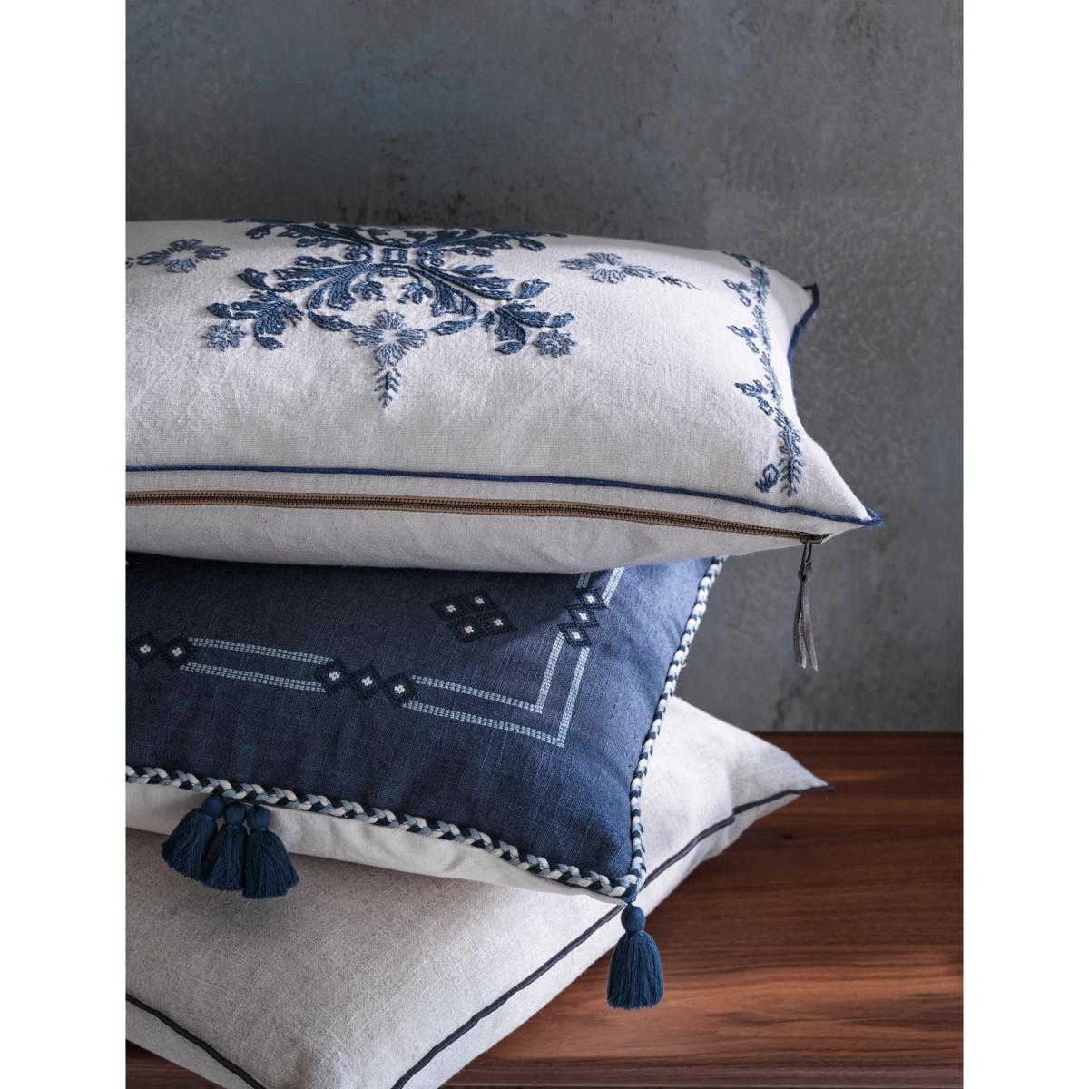 M&S X Fired Earth Paris Collection Linen Blend Cushion - Charcoal, Charcoal,Storm – image 3