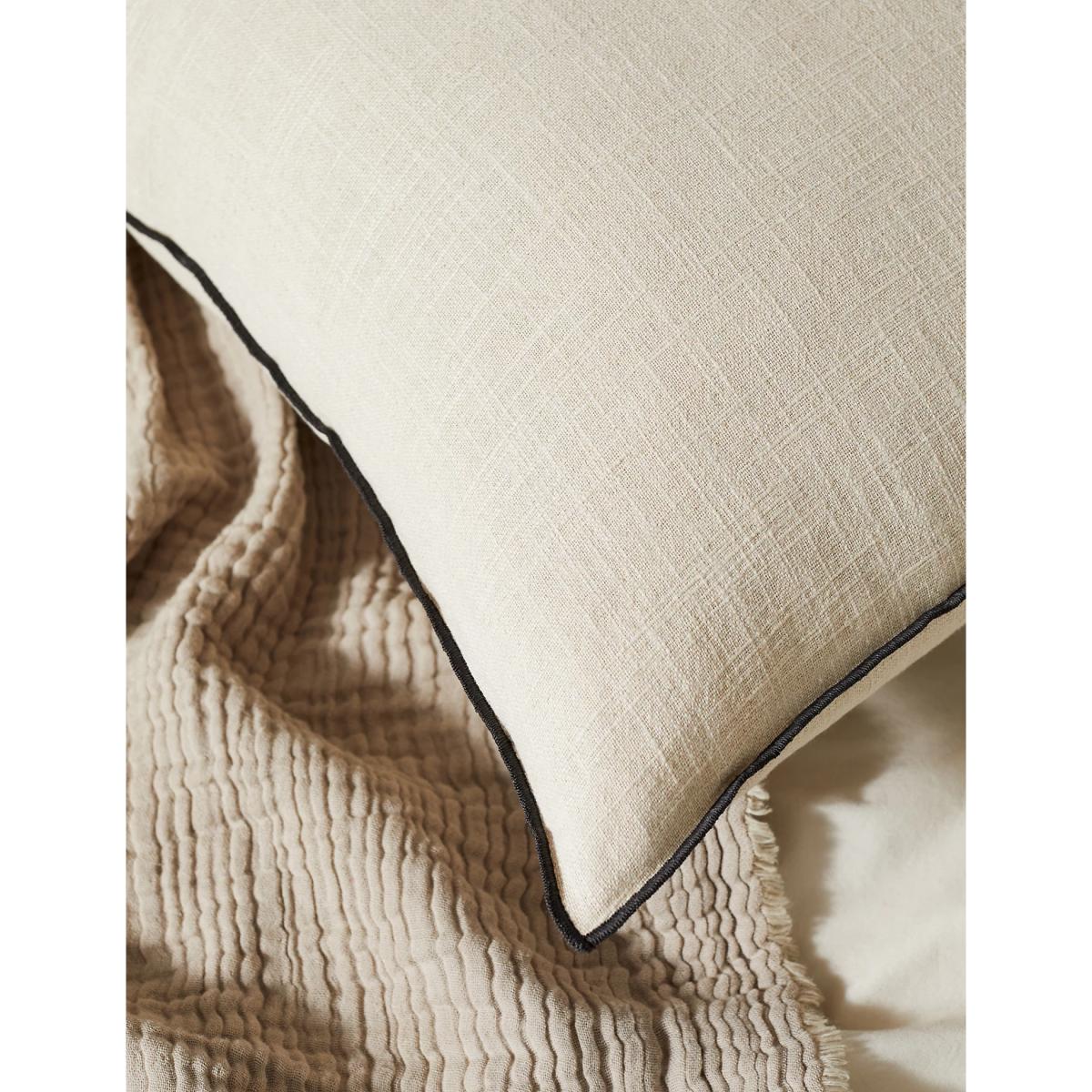 M&S X Fired Earth Paris Collection Linen Blend Cushion - Charcoal, Charcoal,Storm – image 1