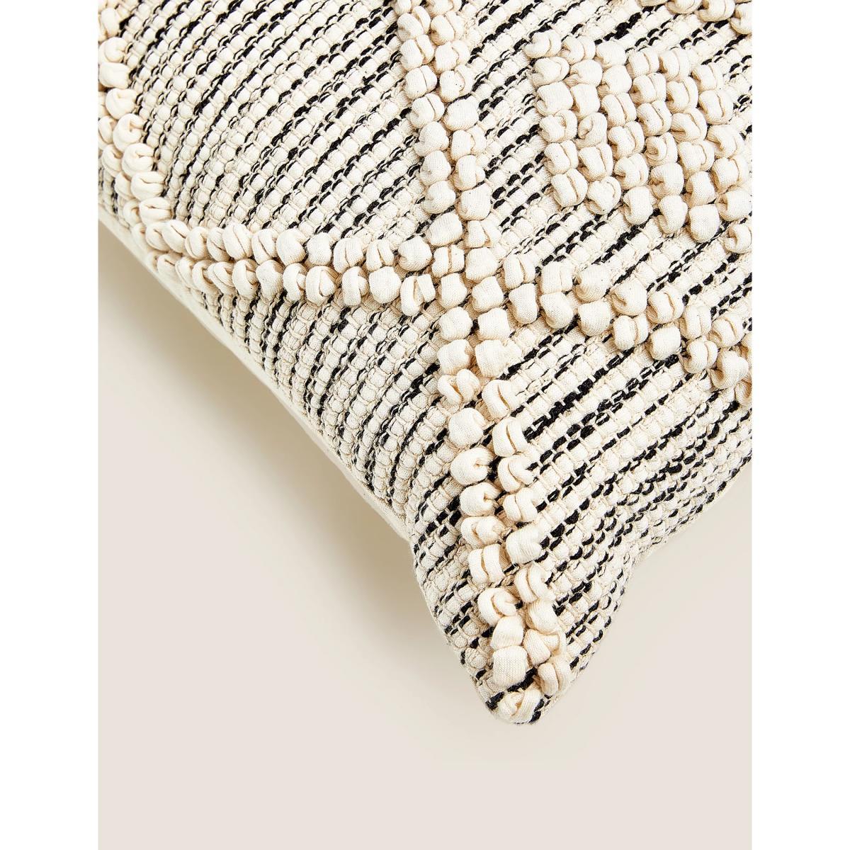 M&S Tufted Diamond Cushion - Natural Mix, Natural Mix – image 5