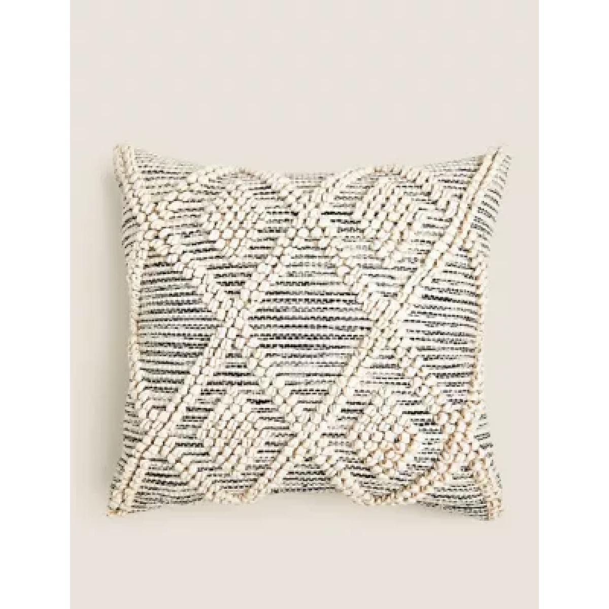 M&S Tufted Diamond Cushion - Natural Mix, Natural Mix – image 1