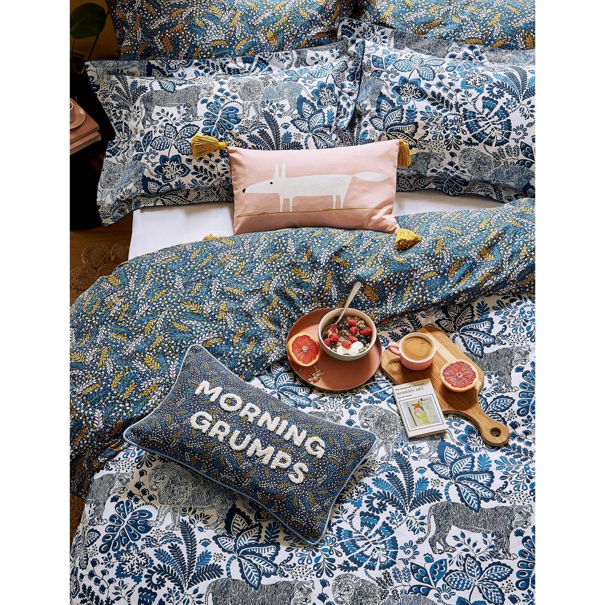 Scion Pure Cotton Rumble In The Jungle Cushion - Denim, Denim – image 5