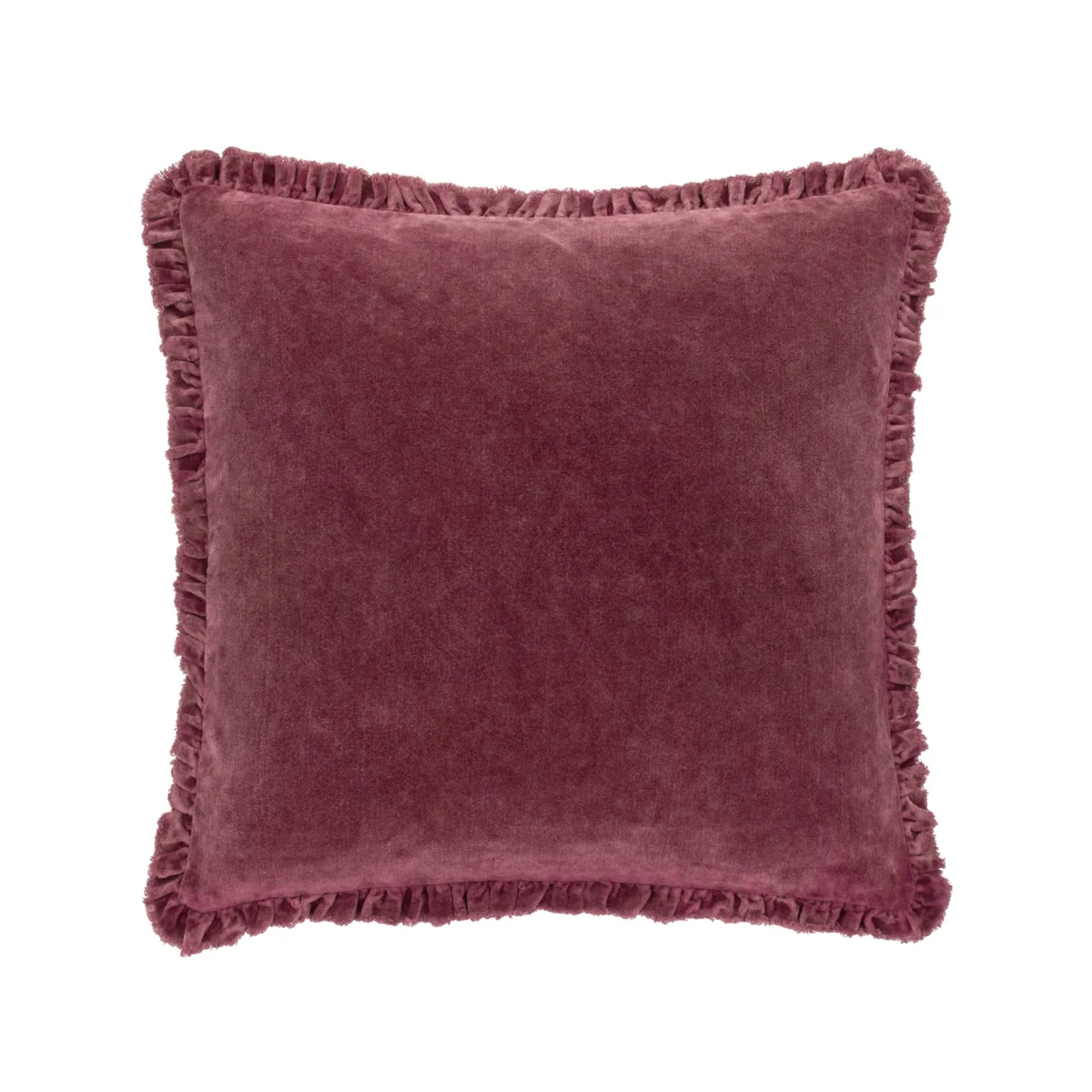 YARD Bertie Cotton Velvet Cushion Burgundy – image 2