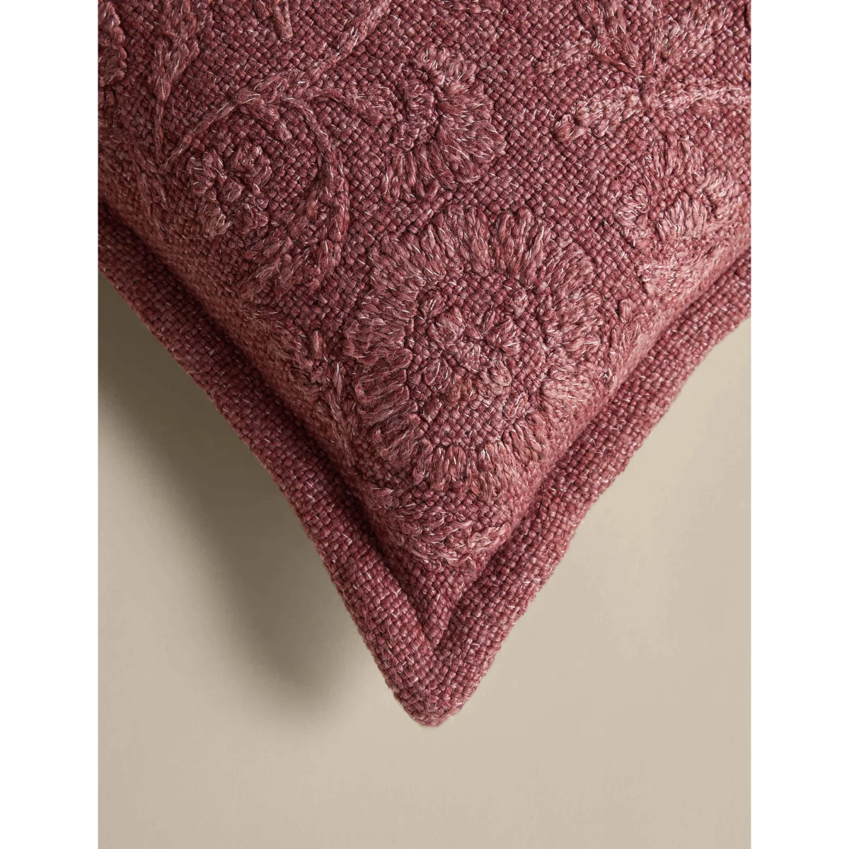 M&S Cotton Rich Floral Embroidered Cushion Biscuit – image 5