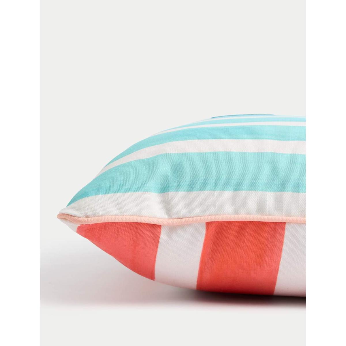M&S Collection Set of 2 Reversible Striped Outdoor Cushions - Blue Mix, Blue Mix – image 2