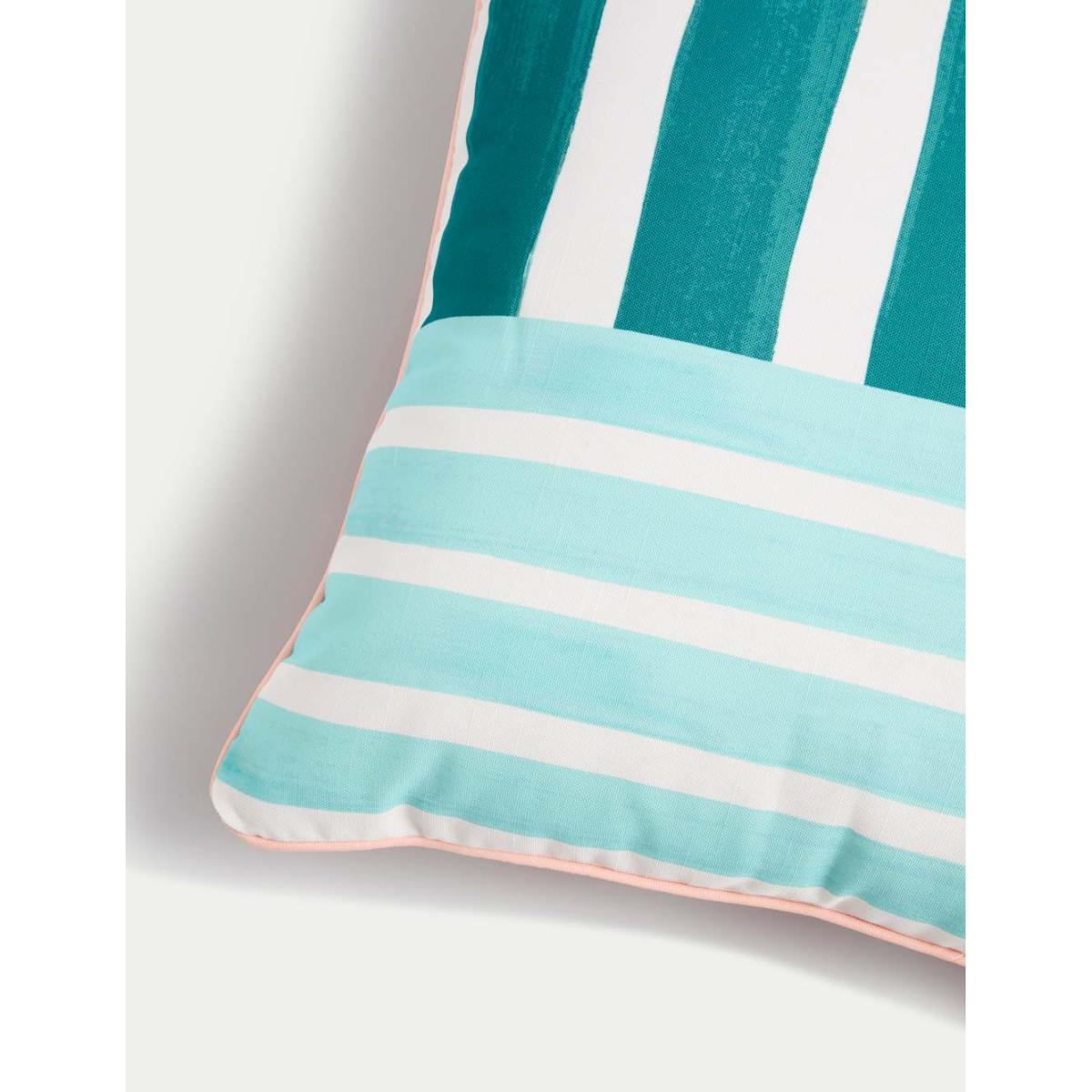 M&S Collection Set of 2 Reversible Striped Outdoor Cushions - Blue Mix, Blue Mix – image 3