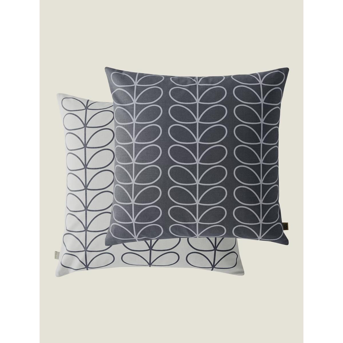 Orla Kiely Pure Cotton Linear Stem Cushion - Blue, Blue,Light Grey – image 2