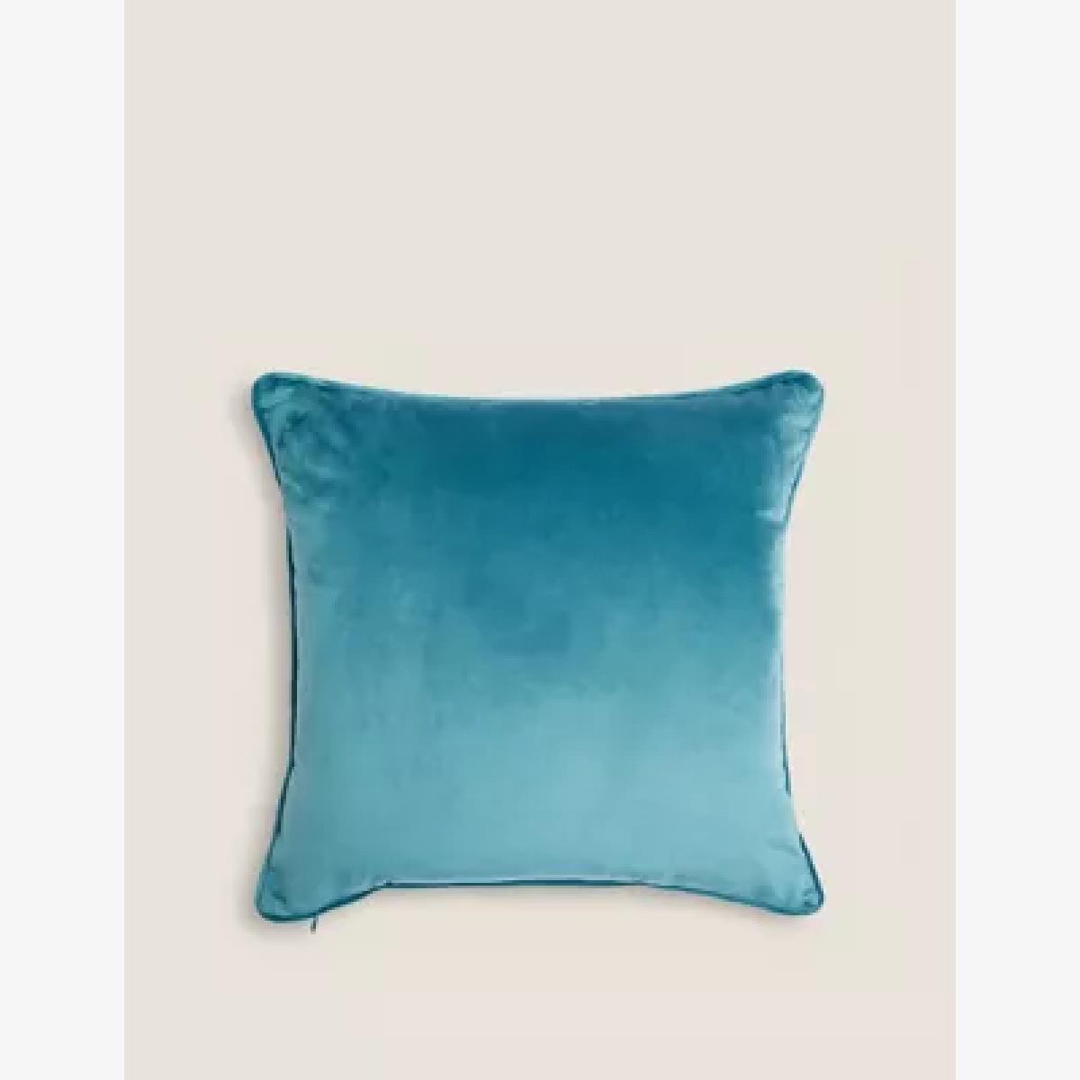 M&S Velvet Bee Embroidered Cushion - Emerald, Emerald,Navy – image 1