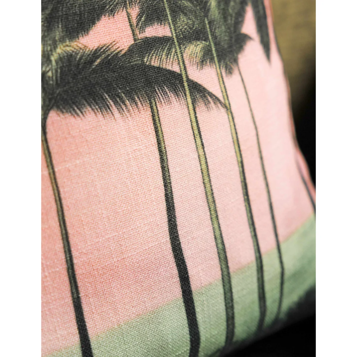Rockett St George Pure Cotton Palm Paradise Piped Cushion Pink Mix – image 4