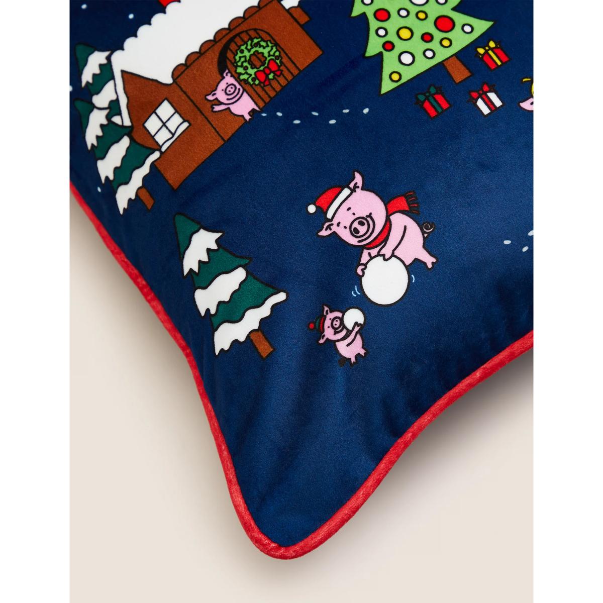 Percy Pig™ Velvet Christmas Cushion - Navy Mix, Navy Mix – image 5