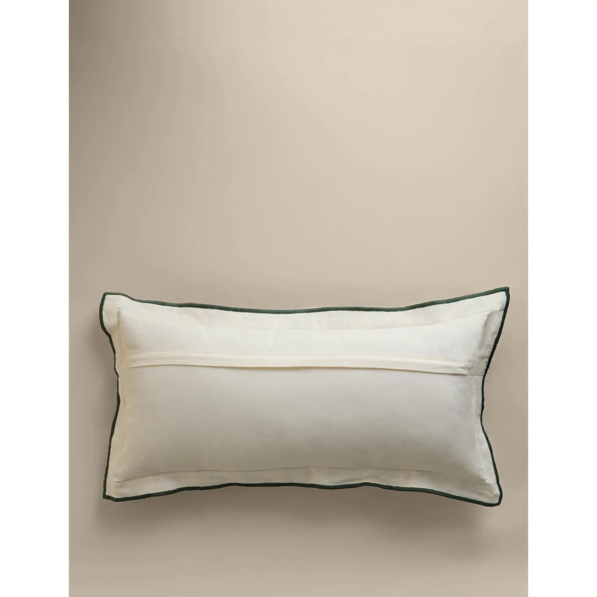 M&S Pure Cotton Embroidered Grid Bolster Cushion Green Mix – image 3