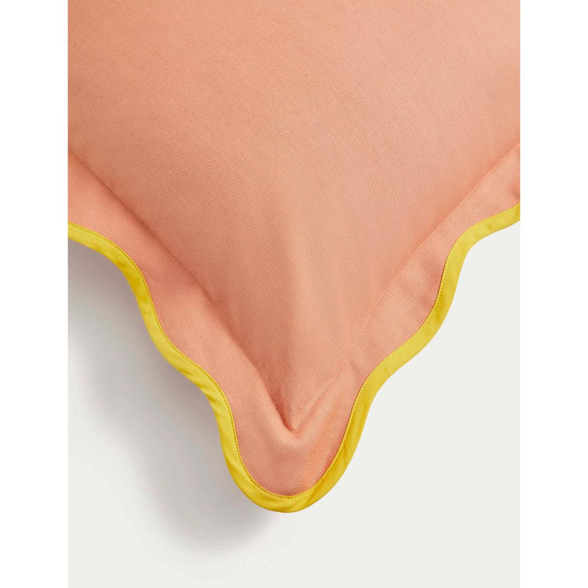 M&S Pure Cotton Scallop Trim Cushion - Green Mix, Green Mix,Navy Mix,Pink Mix – image 3