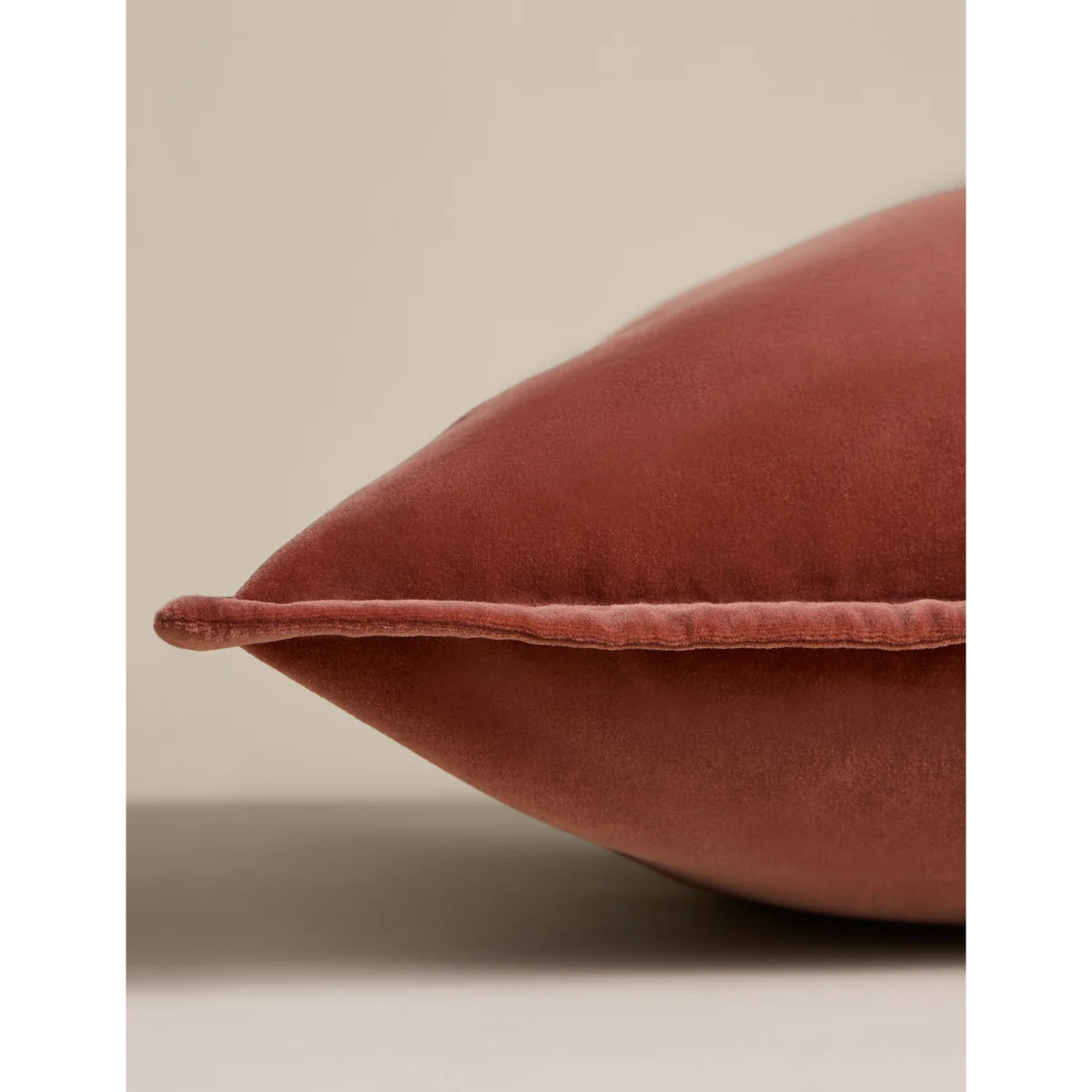 M&S Pure Cotton Velvet Cushion Putty – image 3