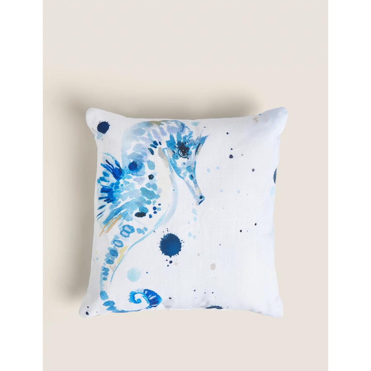 M&S Set of 2 Seahorse Outdoor Cushions - Blue Mix, Blue Mix – image 2